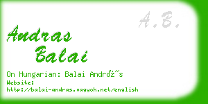 andras balai business card